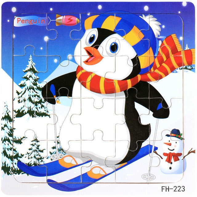 Montessori 3D Puzzle Cartoon Animal Vehicle Jigsaw