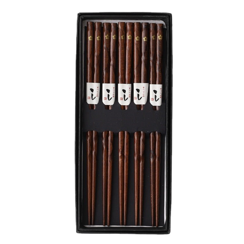 5Pairs of Japanese Non-Slip Chopsticks