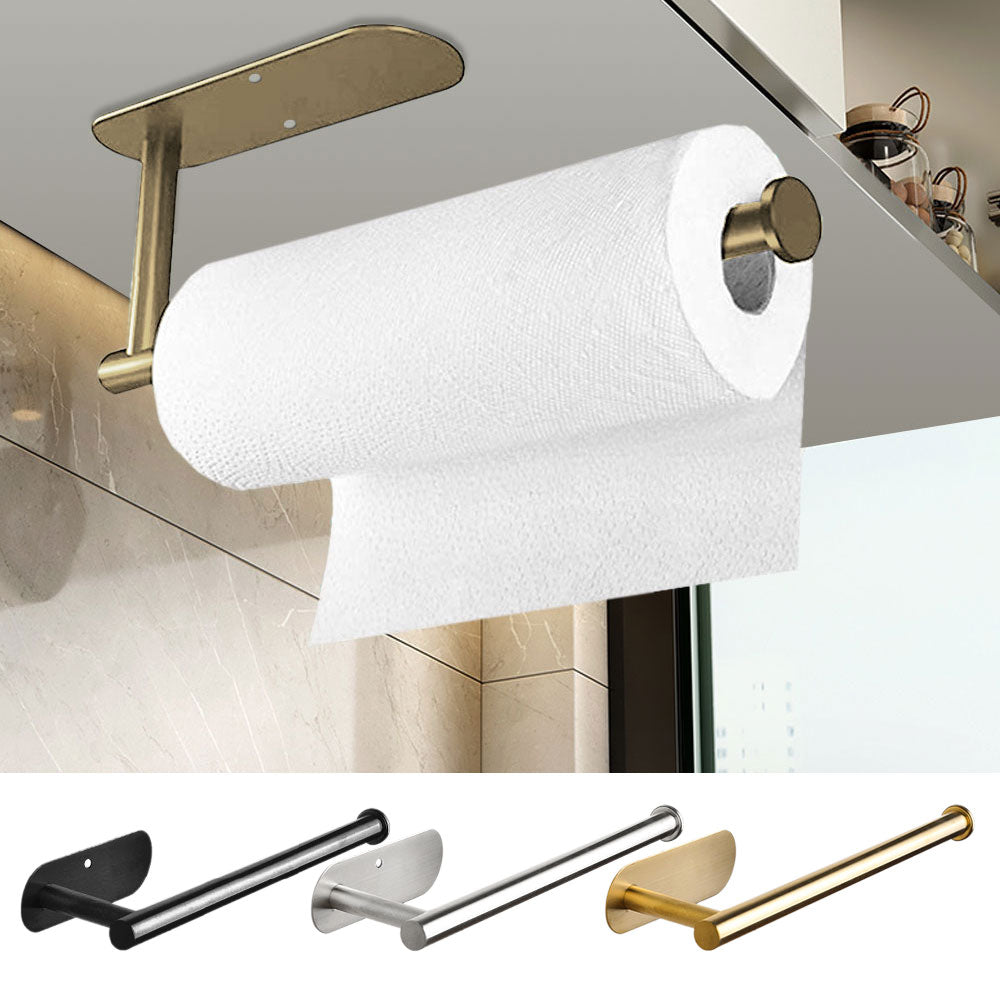 Punch-Free Stainless Steel Paper Towel Holder