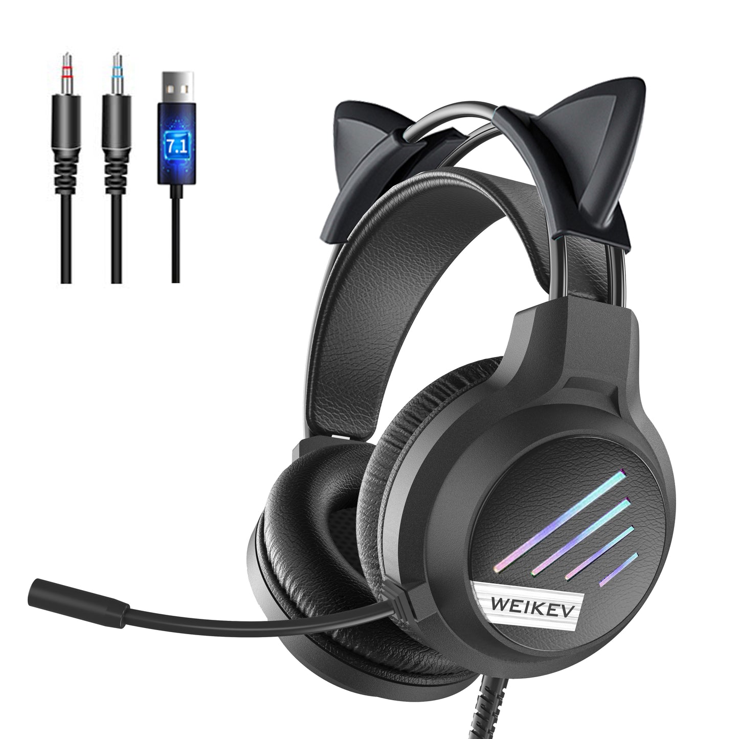 RGB Light Cat Ear Gaming Headphones