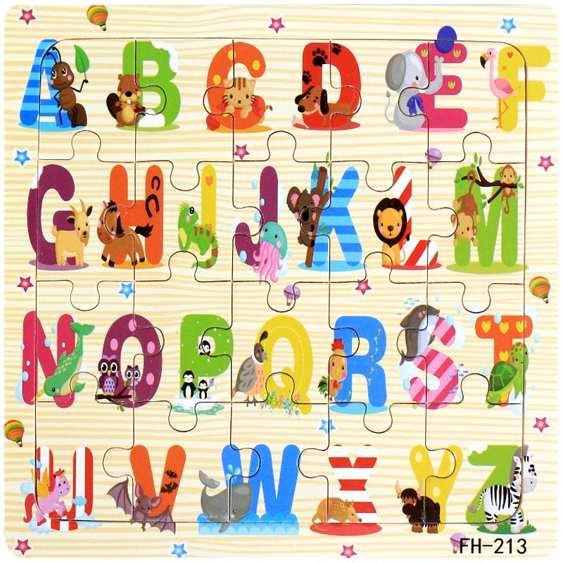 Montessori 3D Puzzle Cartoon Animal Vehicle Jigsaw