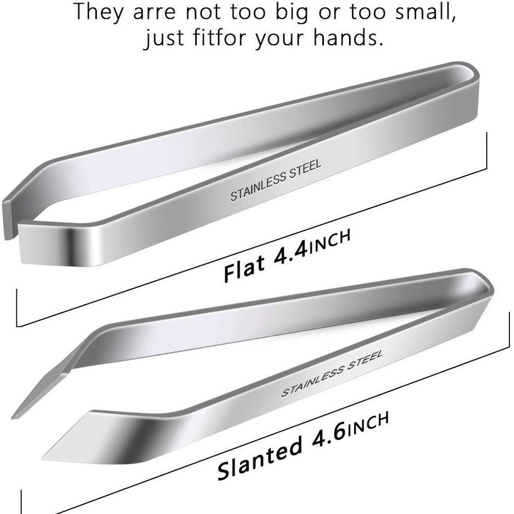 Stainless Steel Flat and Slant Tweezers Pliers