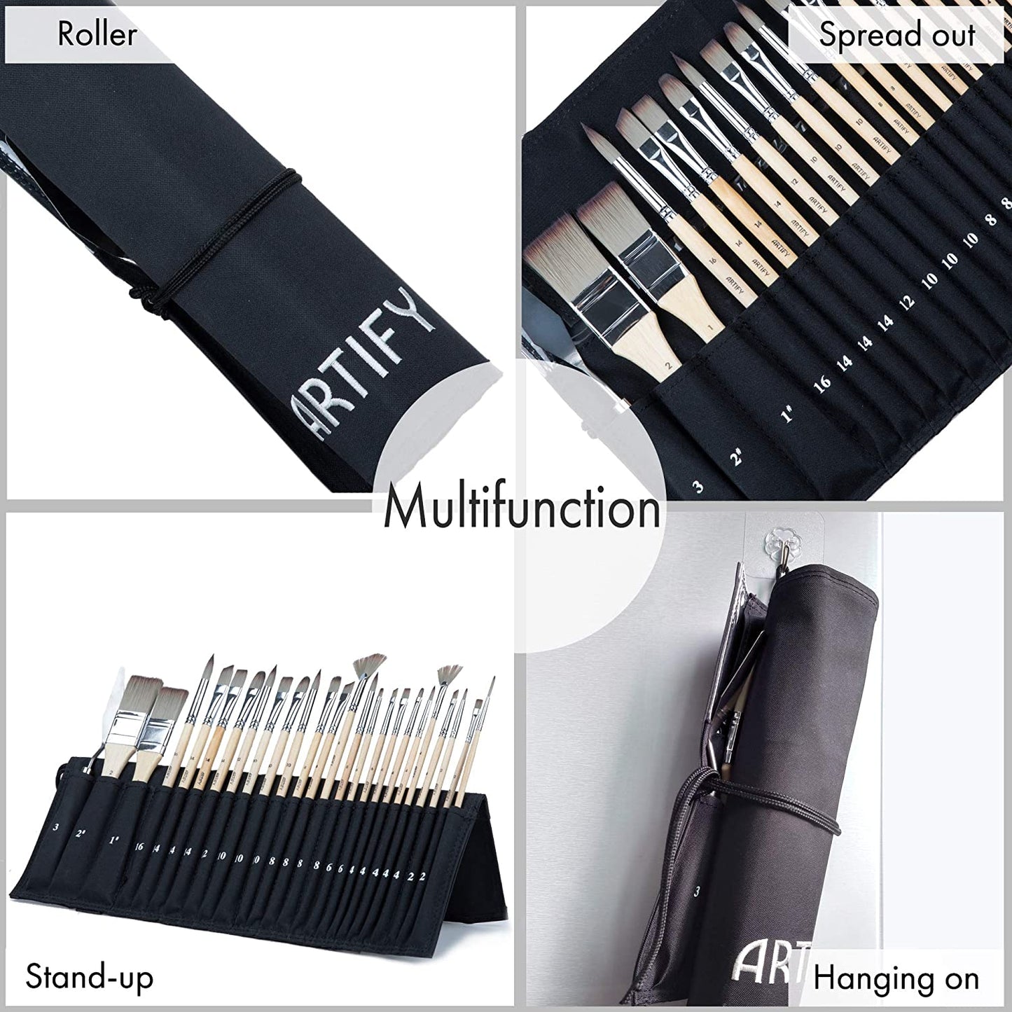 24-Piece Enhanced Synthetic Paint Brush Set
