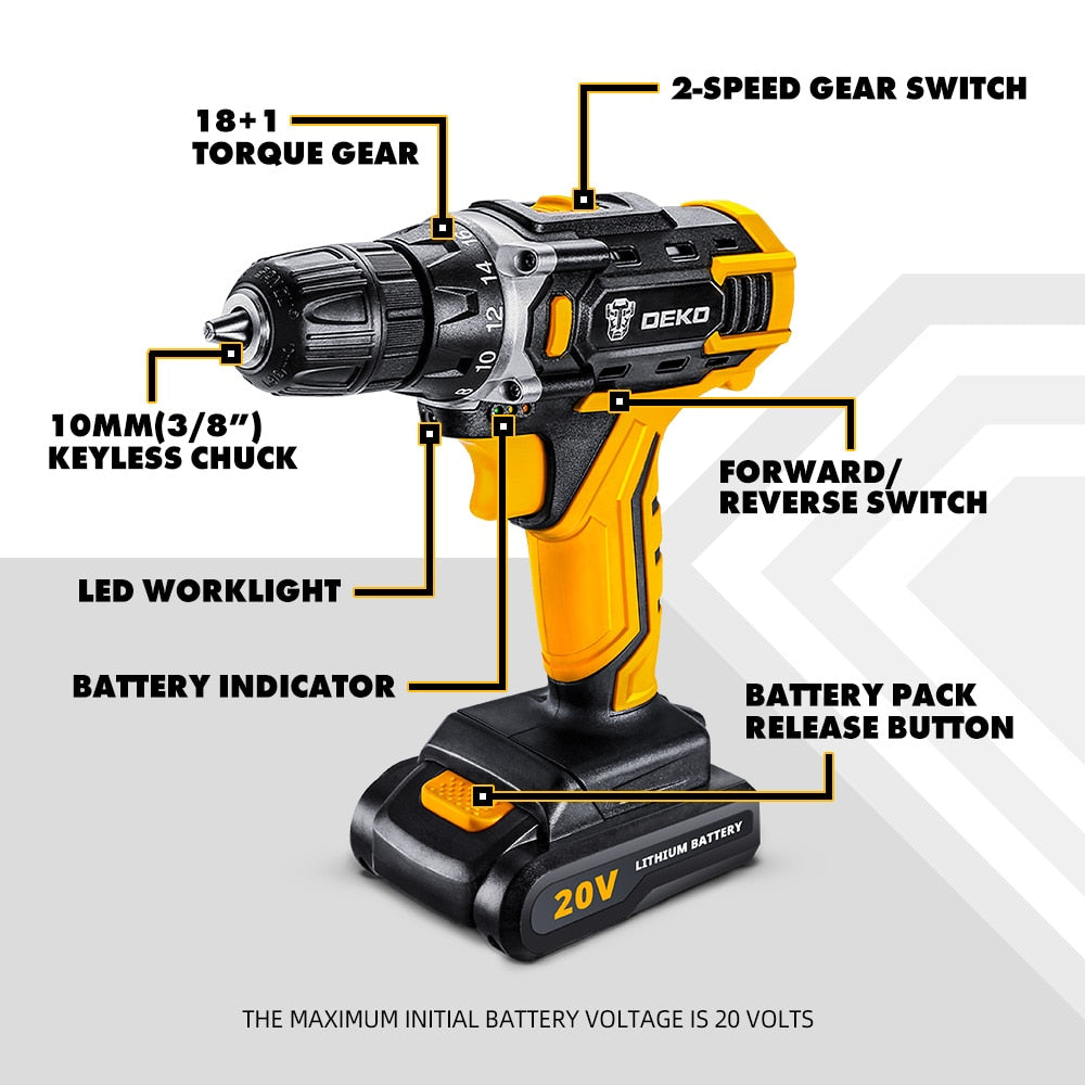 Powerful Cordless Drill Power Tools
