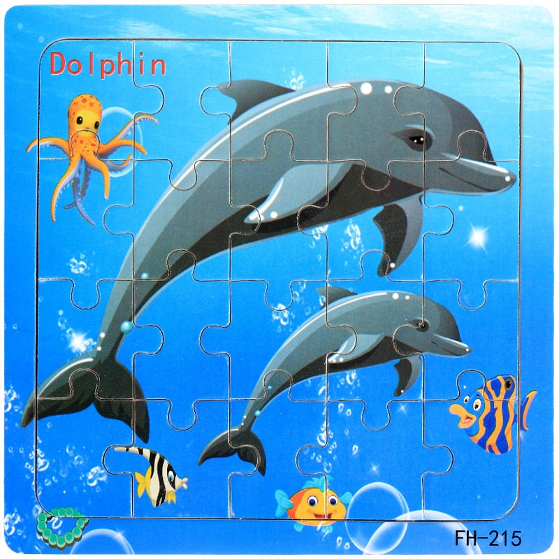 Montessori 3D Puzzle Cartoon Animal Vehicle Jigsaw