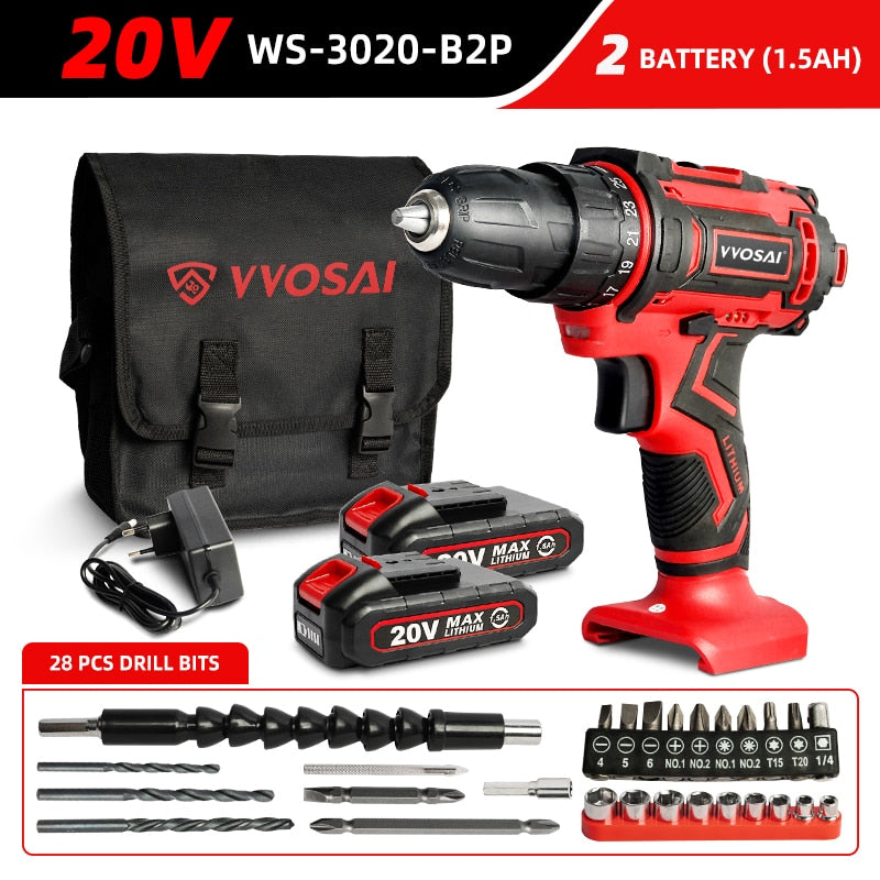 WOSAI Cordless Drill Electric Screwdriver
