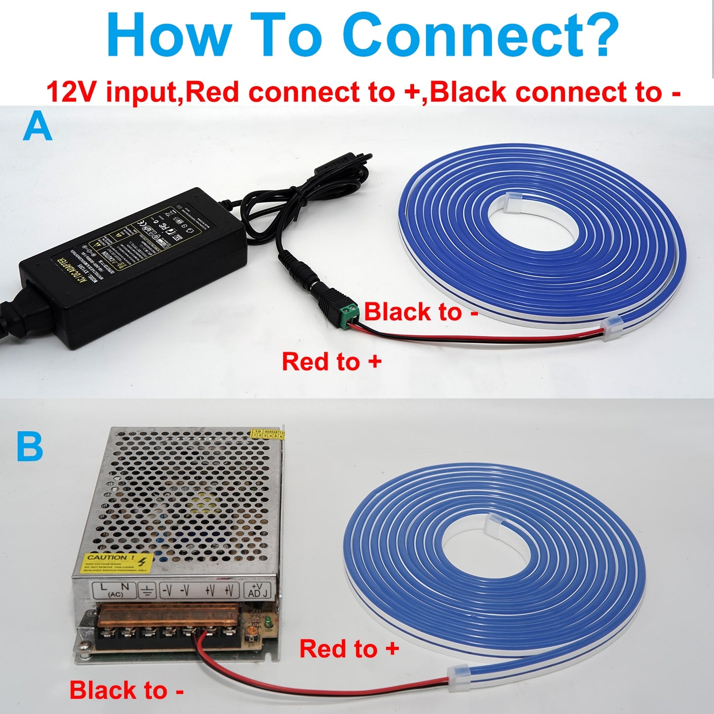DIY 5V 12V LED Neon Strip Sign Light