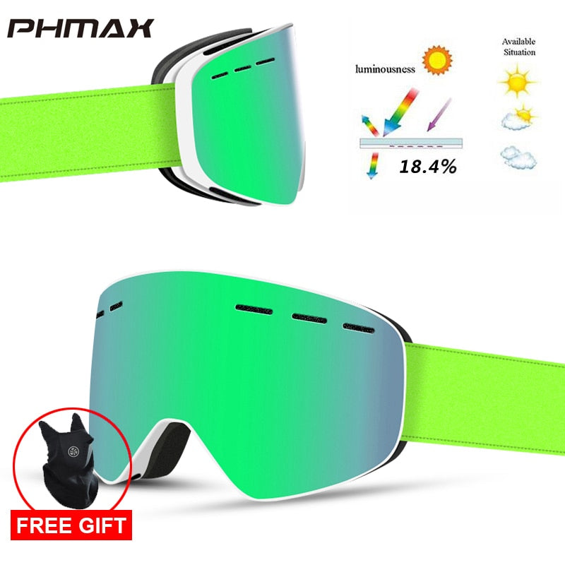 UV400 Anti-Fog Skiing Goggles