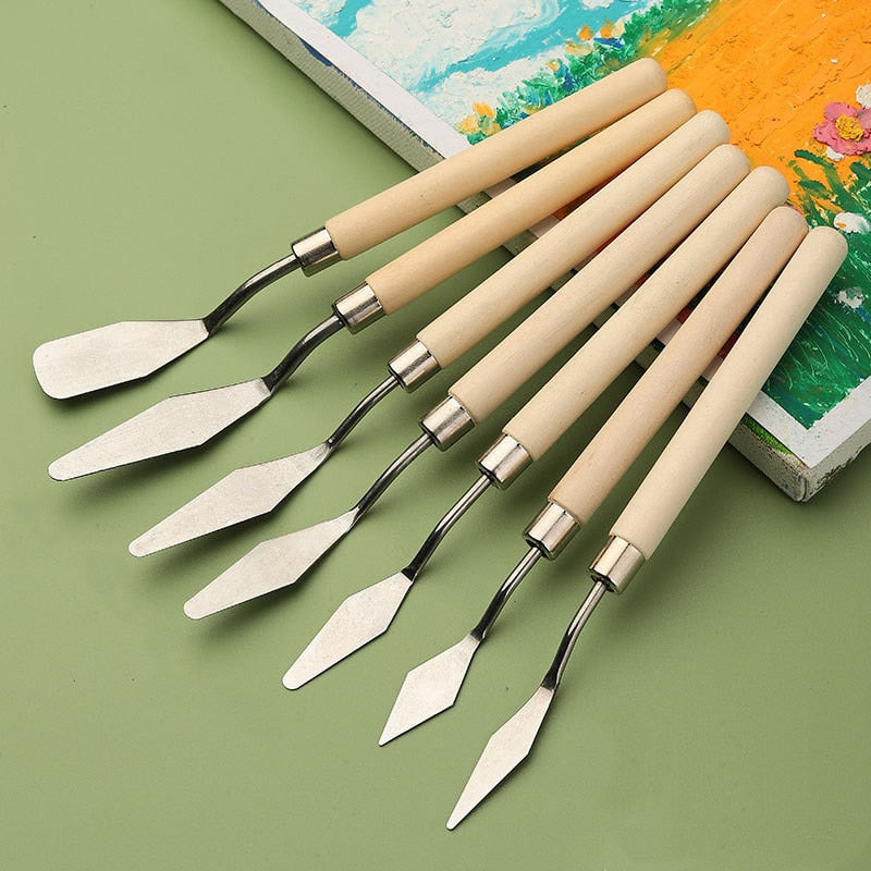 Stainless Painting Spatula Palette Scraper Set