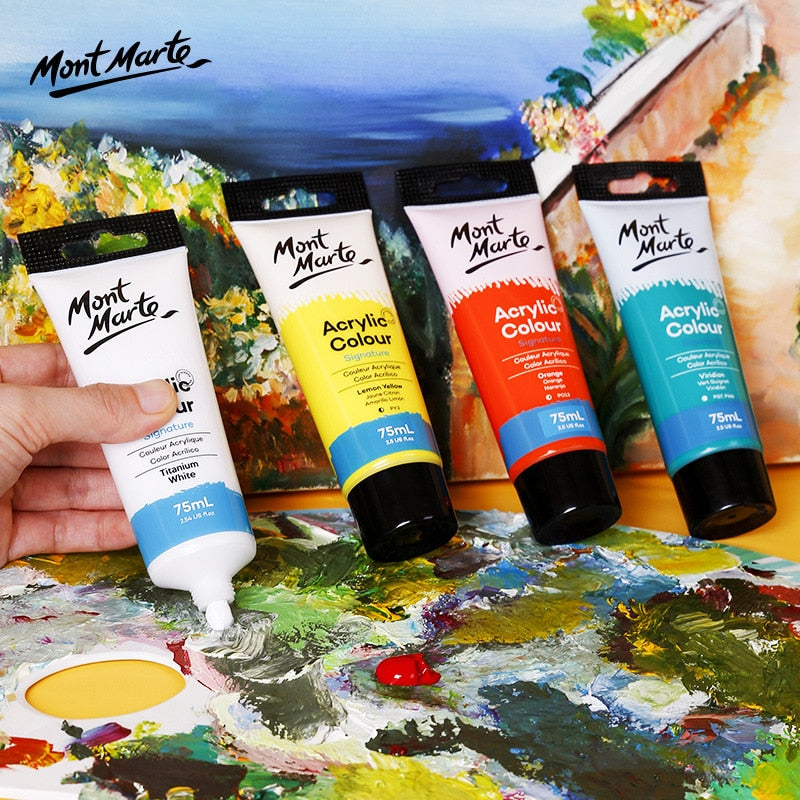 24 Colors of Premium 75ml Acrylic Paint