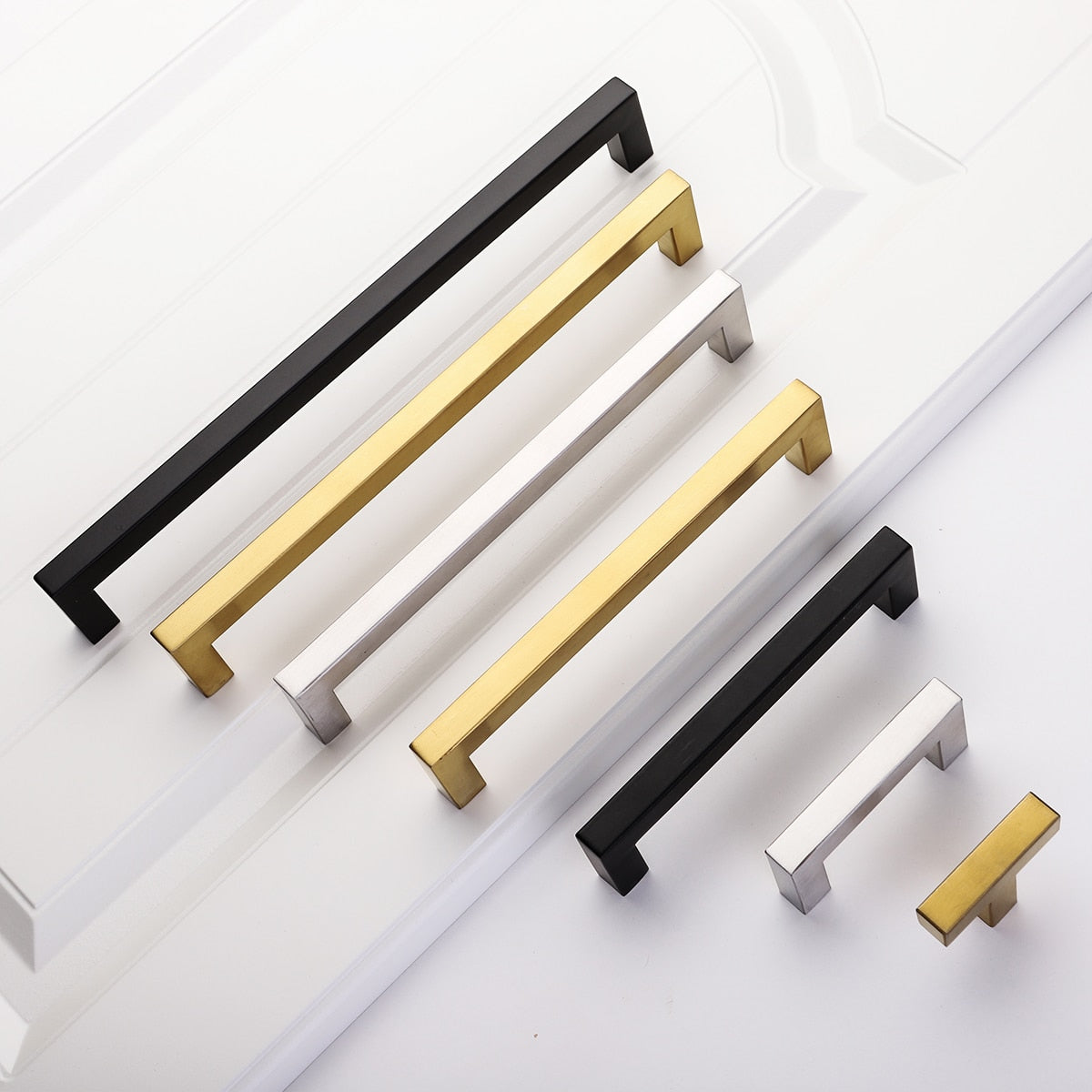 Sleek Black Square Stainless Steel Door Knobs