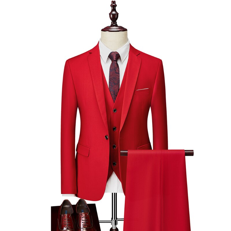 Elegant Jacket, Vest, and Pants Business Suit