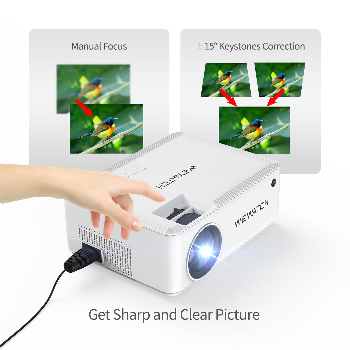 WEWATCH V10 8500 Lumens LED Portable Projector