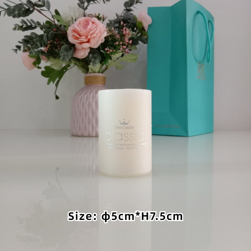 Unscented Ivory White Pillar Candles