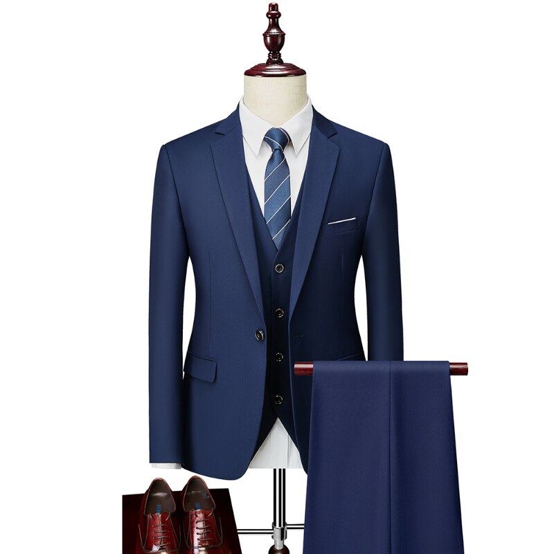 Elegant Jacket, Vest, and Pants Business Suit