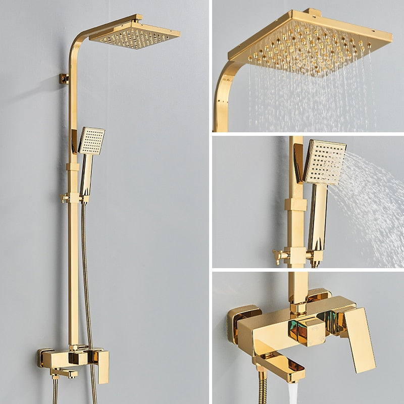 Black Chrome Rainfall Shower Faucet