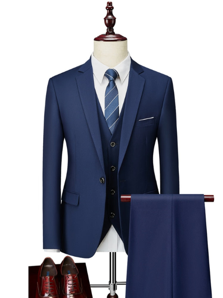Elegant Jacket, Vest, and Pants Business Suit