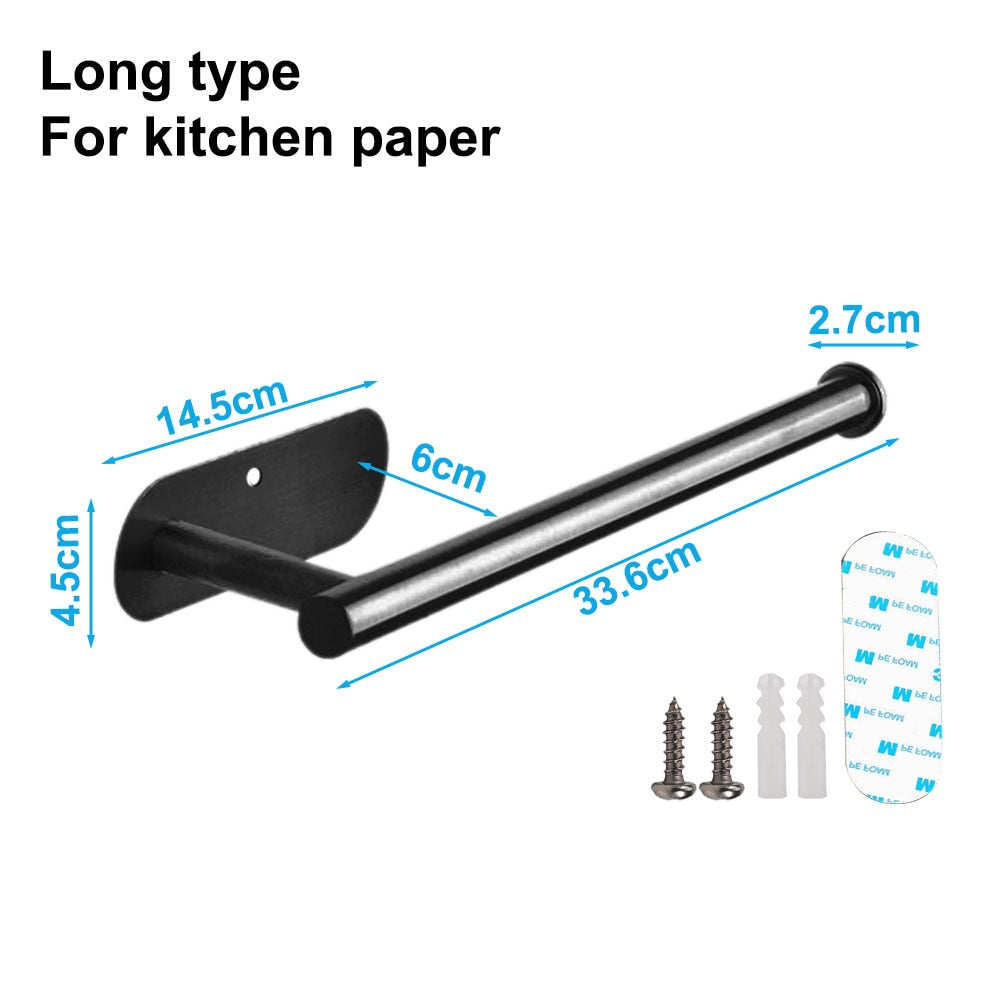 Punch-Free Stainless Steel Paper Towel Holder