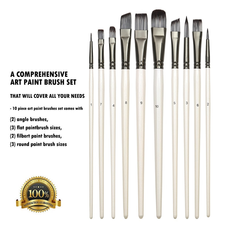 Paint Brush Set for Acrylic, Gouache, Oil, and Watercolor Painting