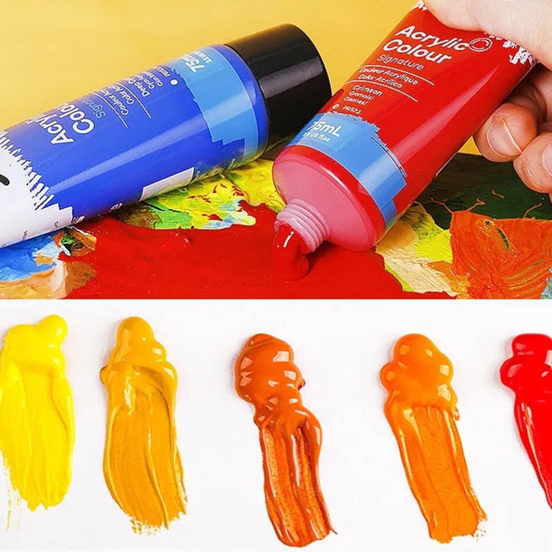 24 Colors of Premium 75ml Acrylic Paint