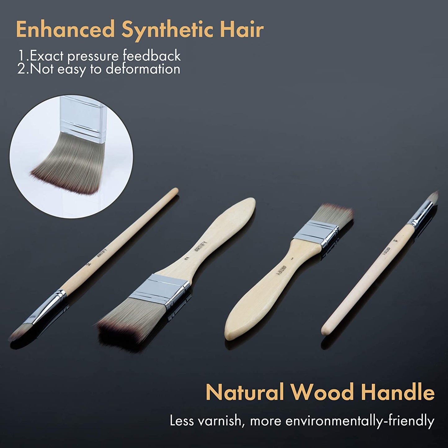 24-Piece Enhanced Synthetic Paint Brush Set
