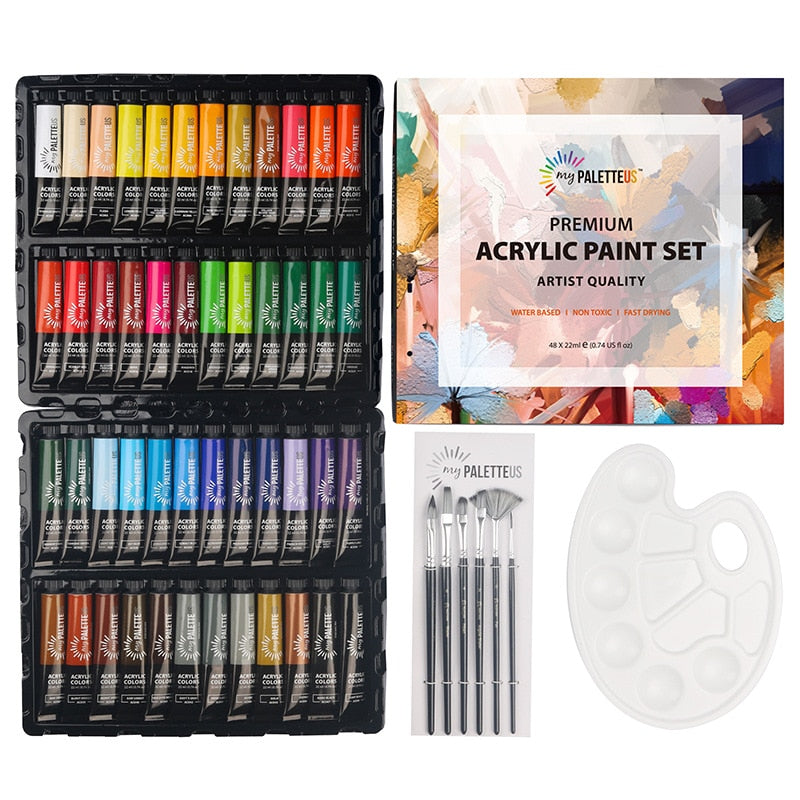 48 Tubes (12/22 mL) Acrylic Paint