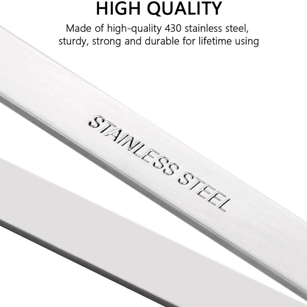 Stainless Steel Flat and Slant Tweezers Pliers