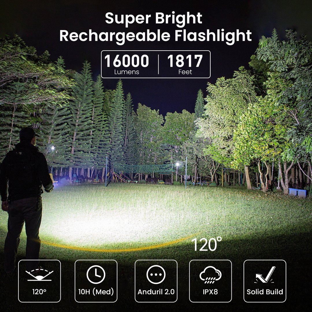 Sofirn Q8 Plus Super Powerful LED Flashlight 16000lm