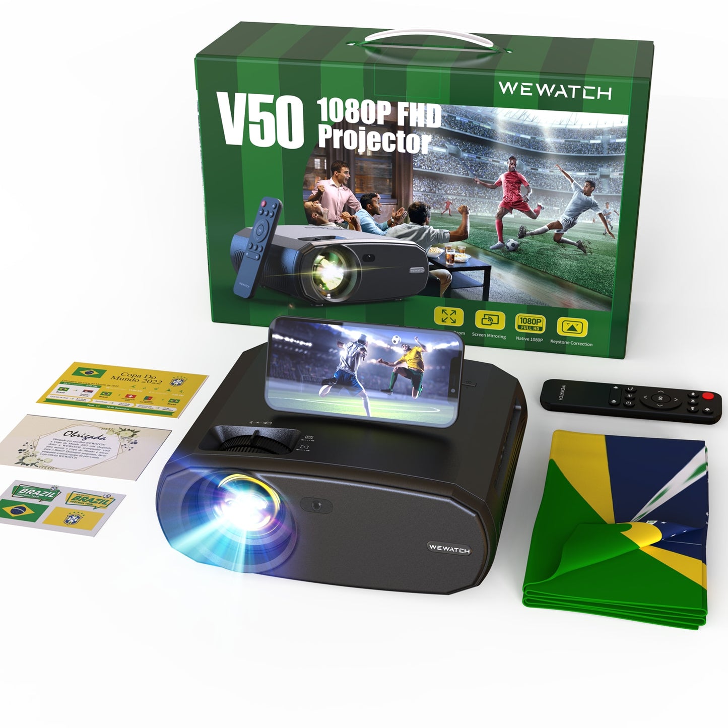 WEWATCH V50 Portable 5G WIFI Projector