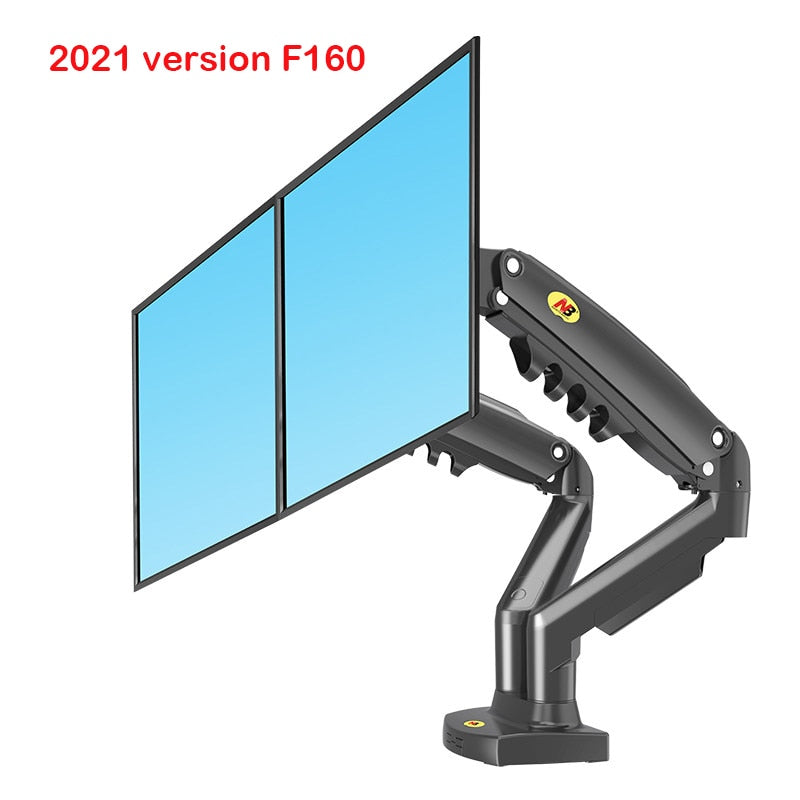 NB F160 Gas Spring Dual Monitor Arm 2 USB 3.0 Ports