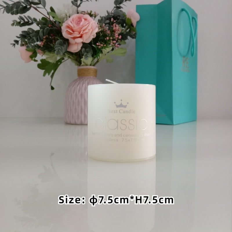 Unscented Ivory White Pillar Candles