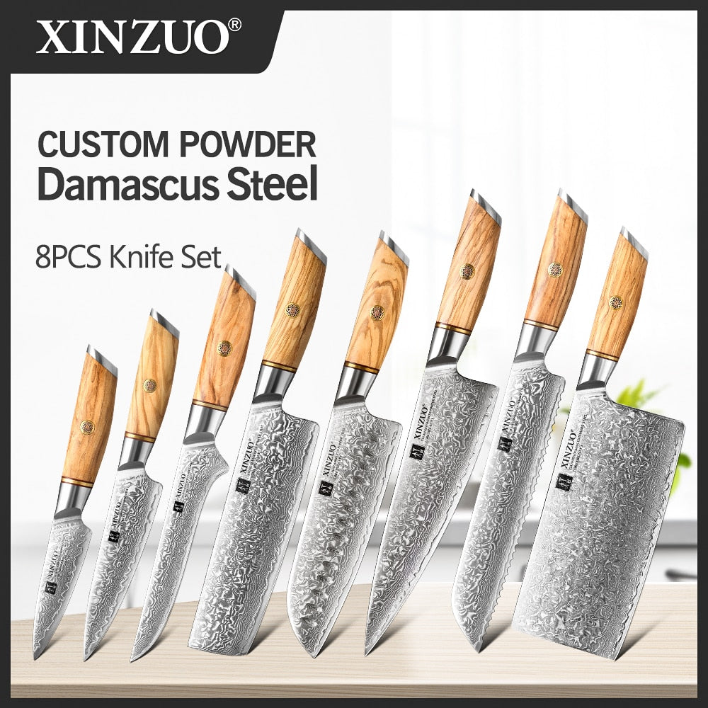 XINZUO 1-8pcs Kitchen Knife Set