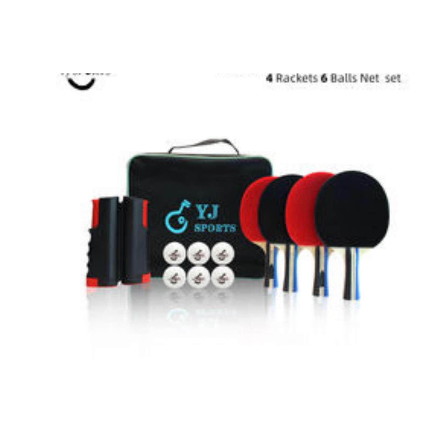 4-Racket and 6-Ball Set with Retractable Features