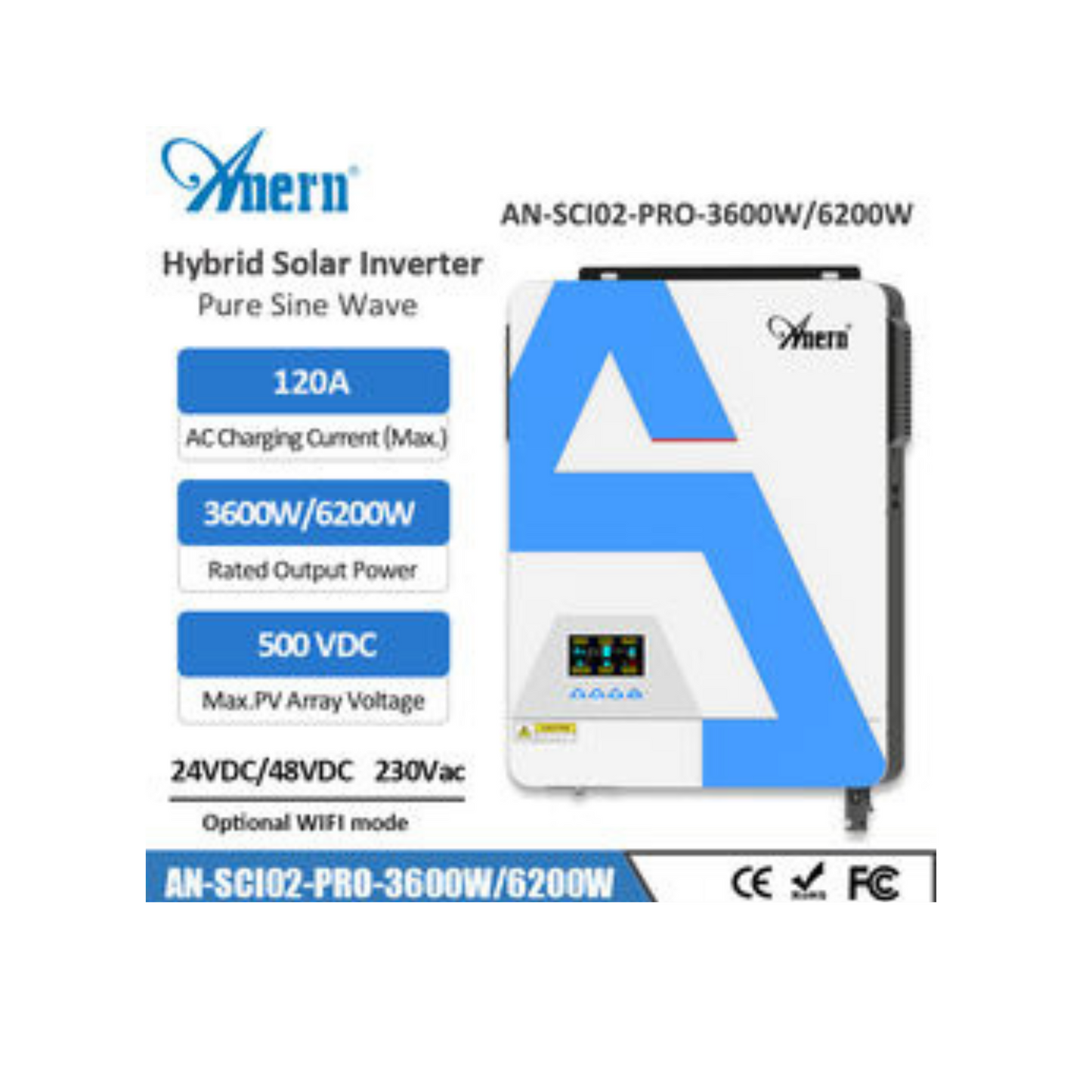 Anern 6200W Hybrid On-Grid Off-Grid Solar System