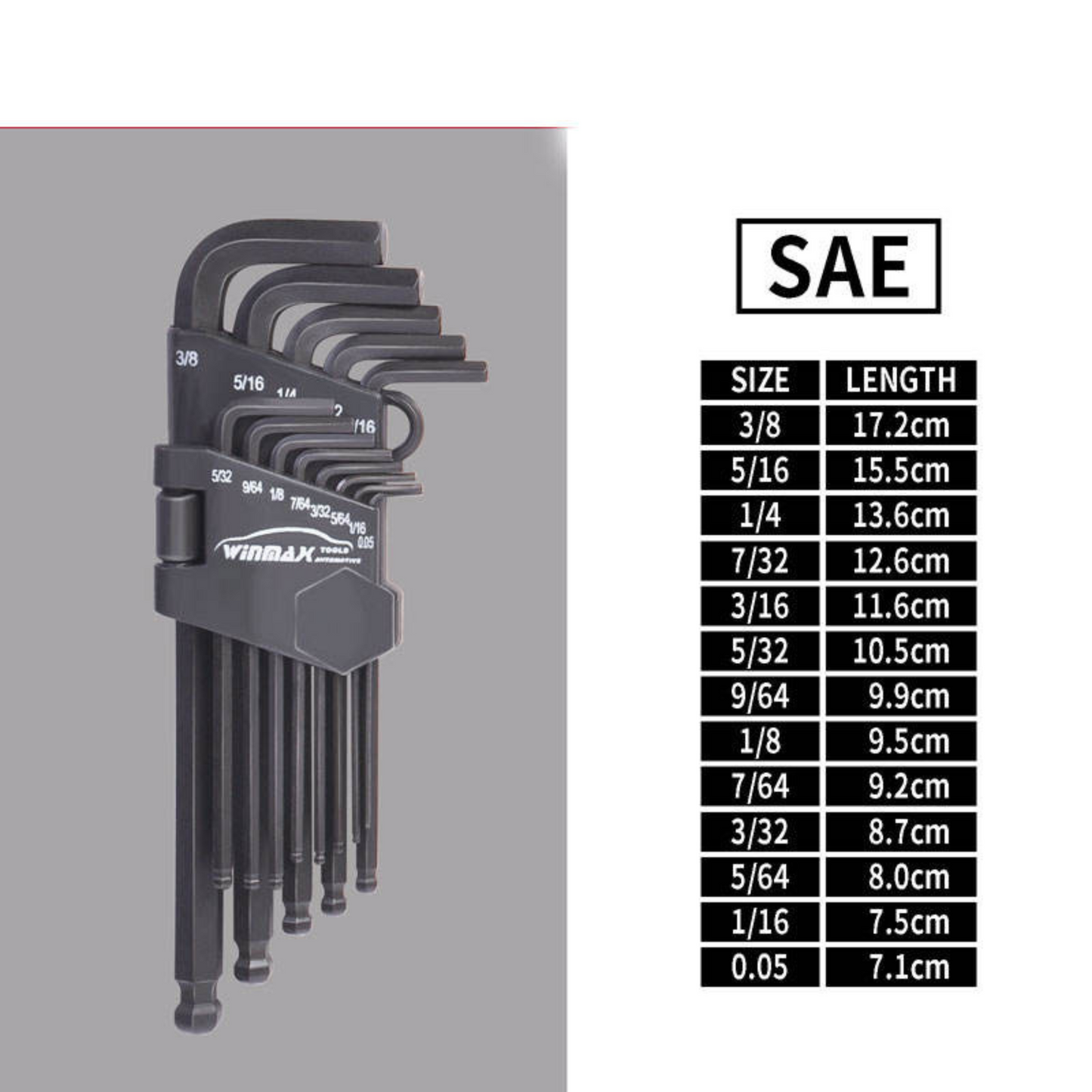 Long Arm Ball End Hex Key Allen Wrench Set