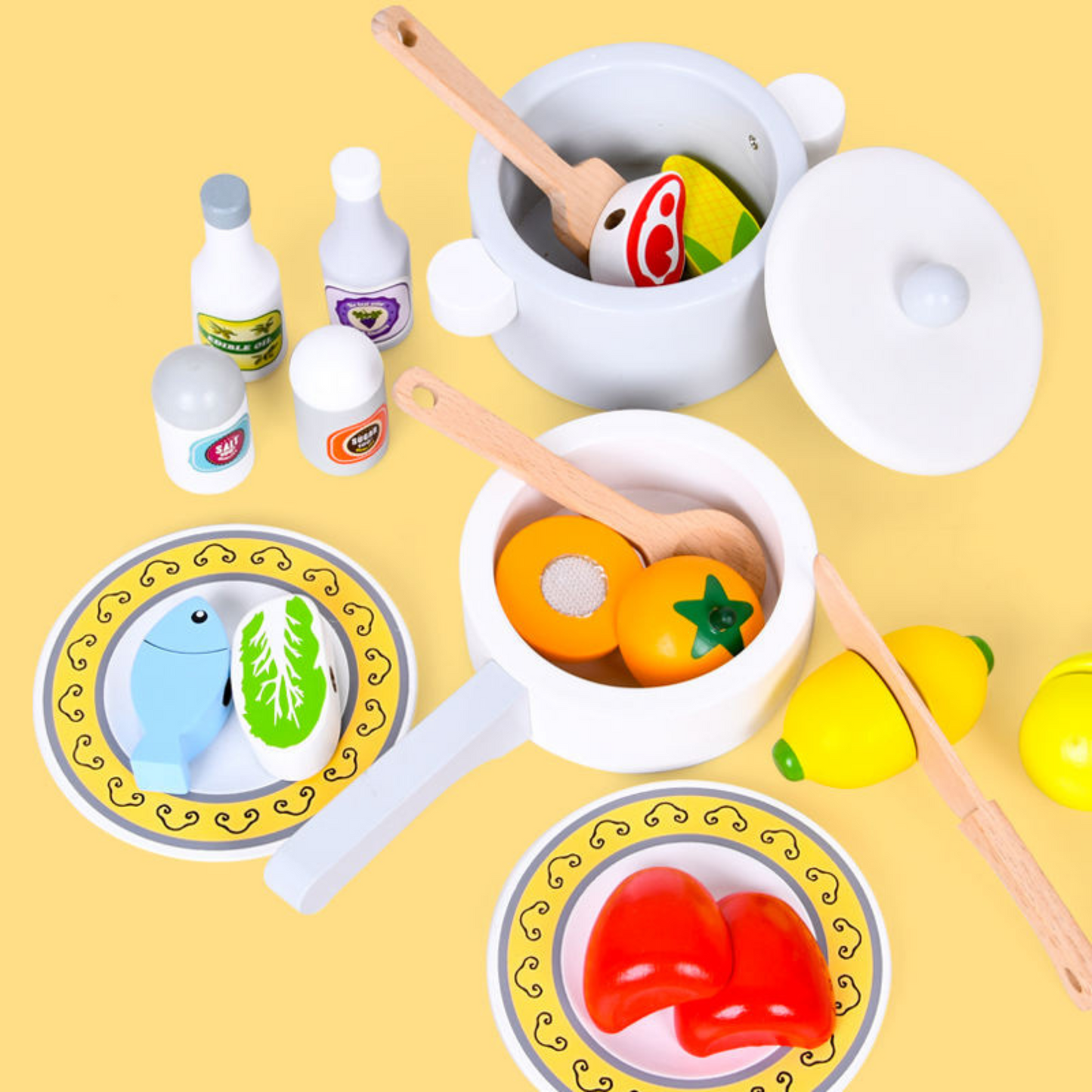 Baby Wooden Kitchen Cook Set Toy For Kids