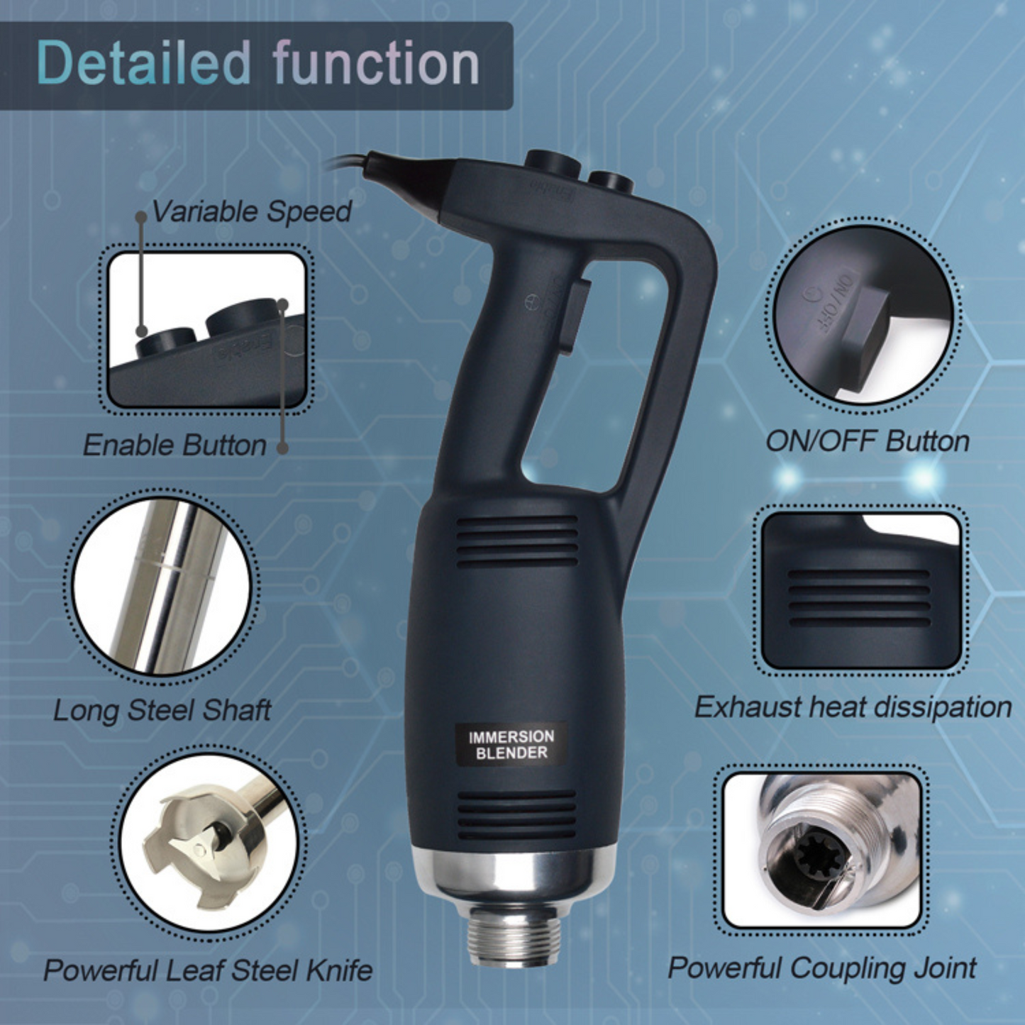 Stainless Steel Duty Commercial Hand Blender