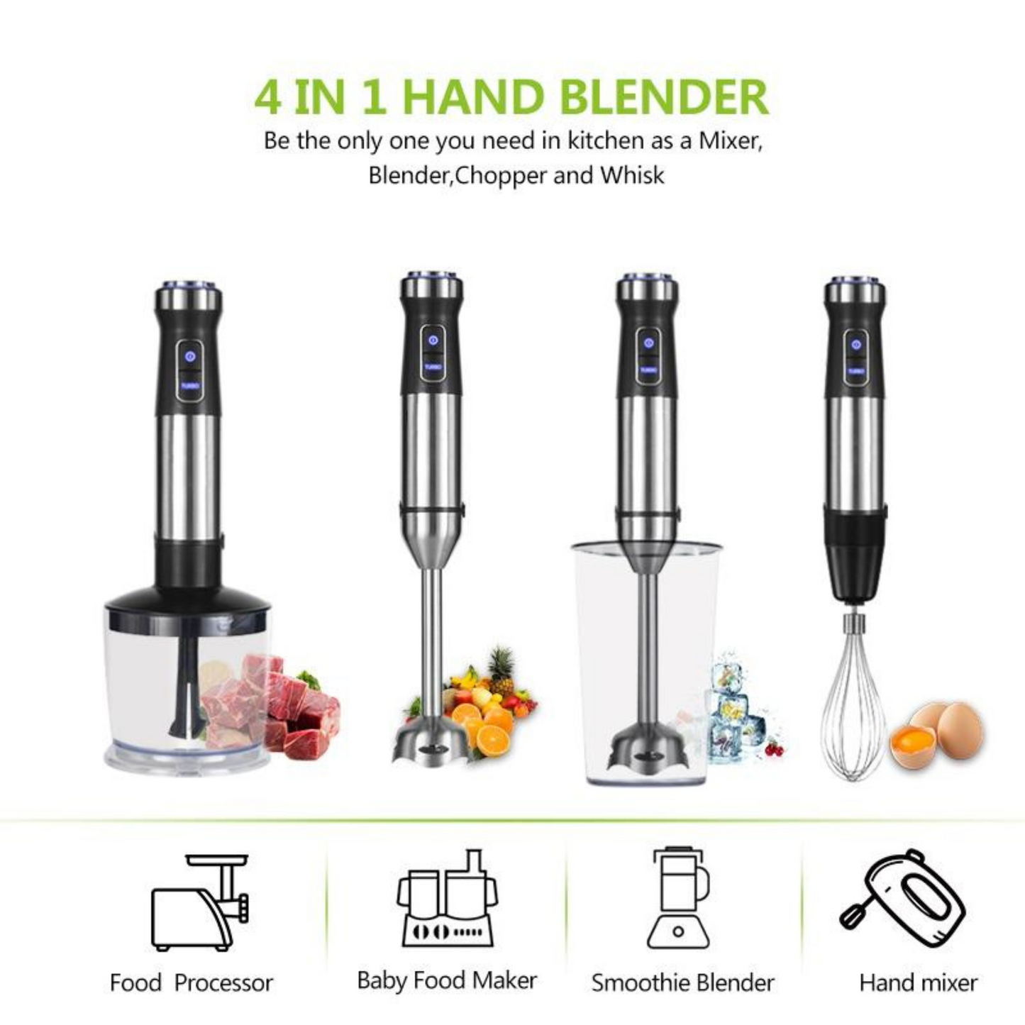 Steel Immersion Electric Food Mixer