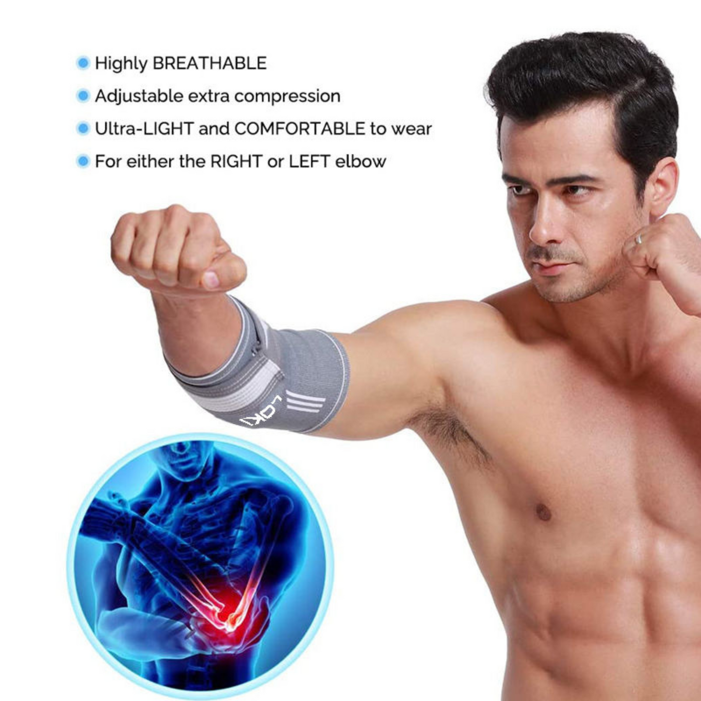 Tennis Elbow Pain with Brace Support