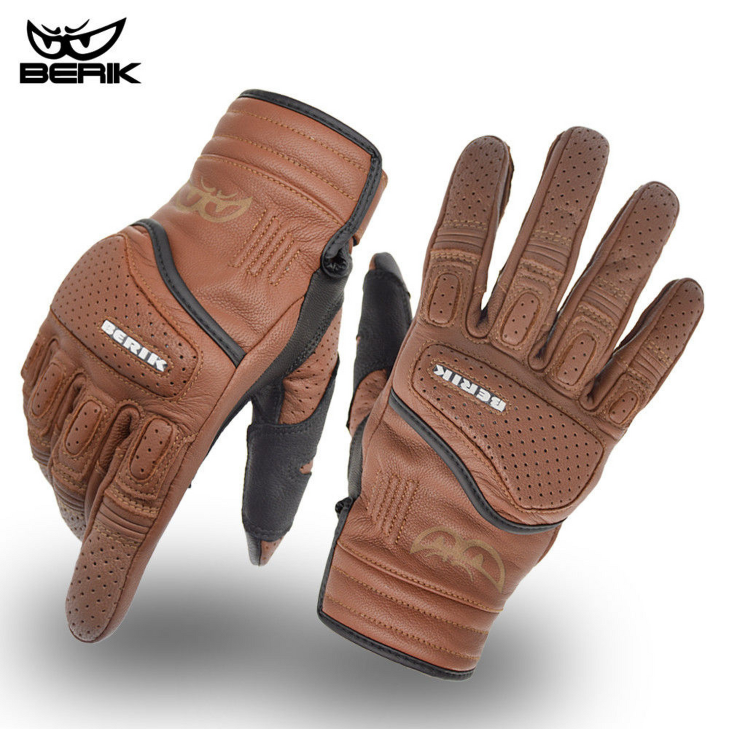 Style Retro Leather Motorcycle Gloves