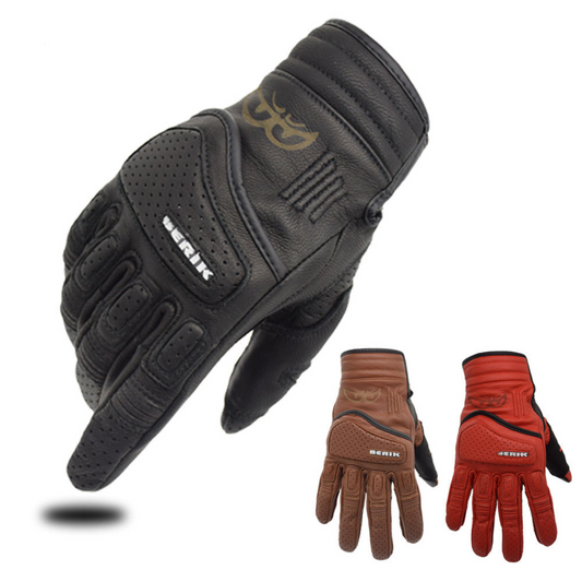 Style Retro Leather Motorcycle Gloves