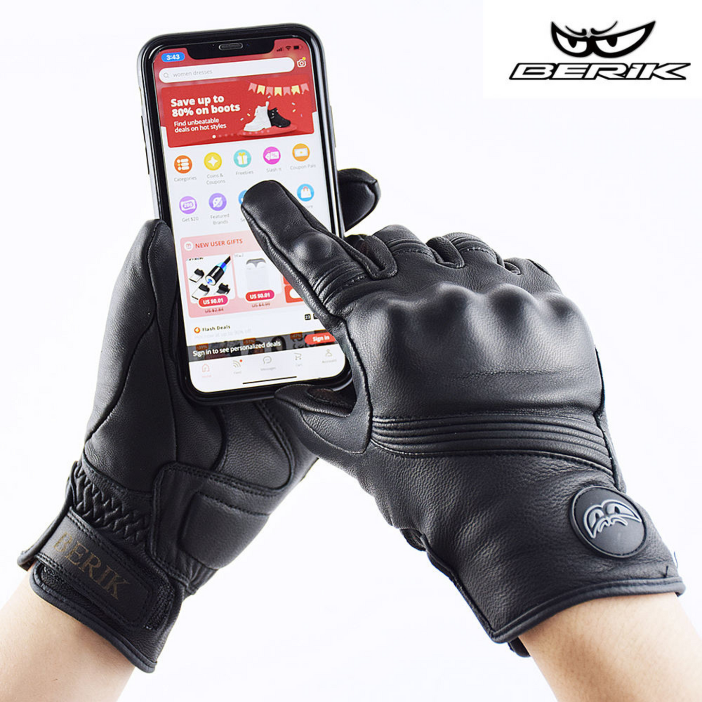 Perfect Pair of Leather Motorcycle Gloves
