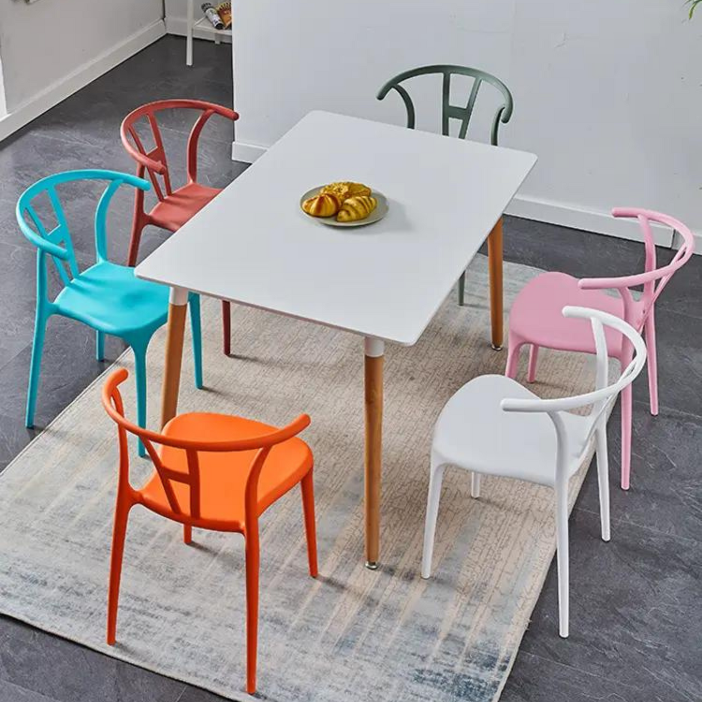 Modern Nordic Design Plastic Dining Chairs