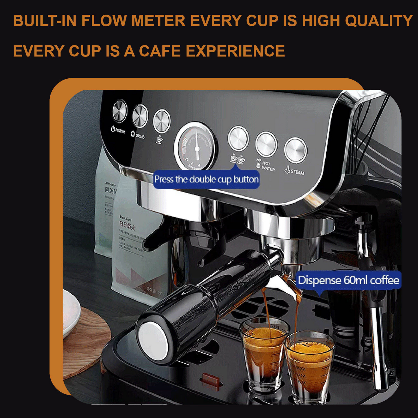 Semi-automatic commercial coffee machine