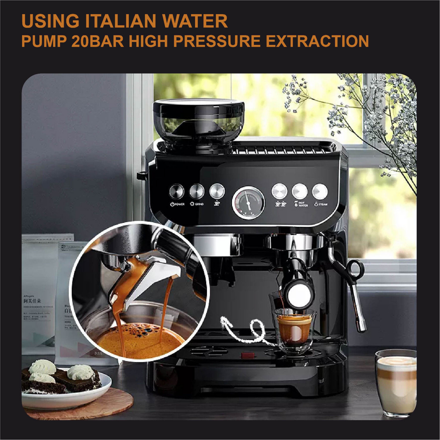 Semi-automatic commercial coffee machine