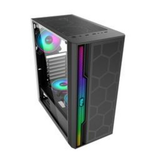 Stripe Computer Gaming Casing Tempered