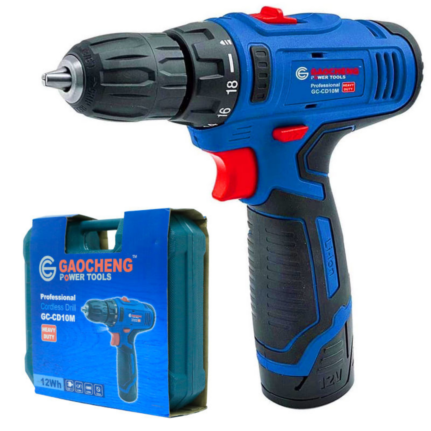 Cordless Drill with Two Batteries and Charger Set
