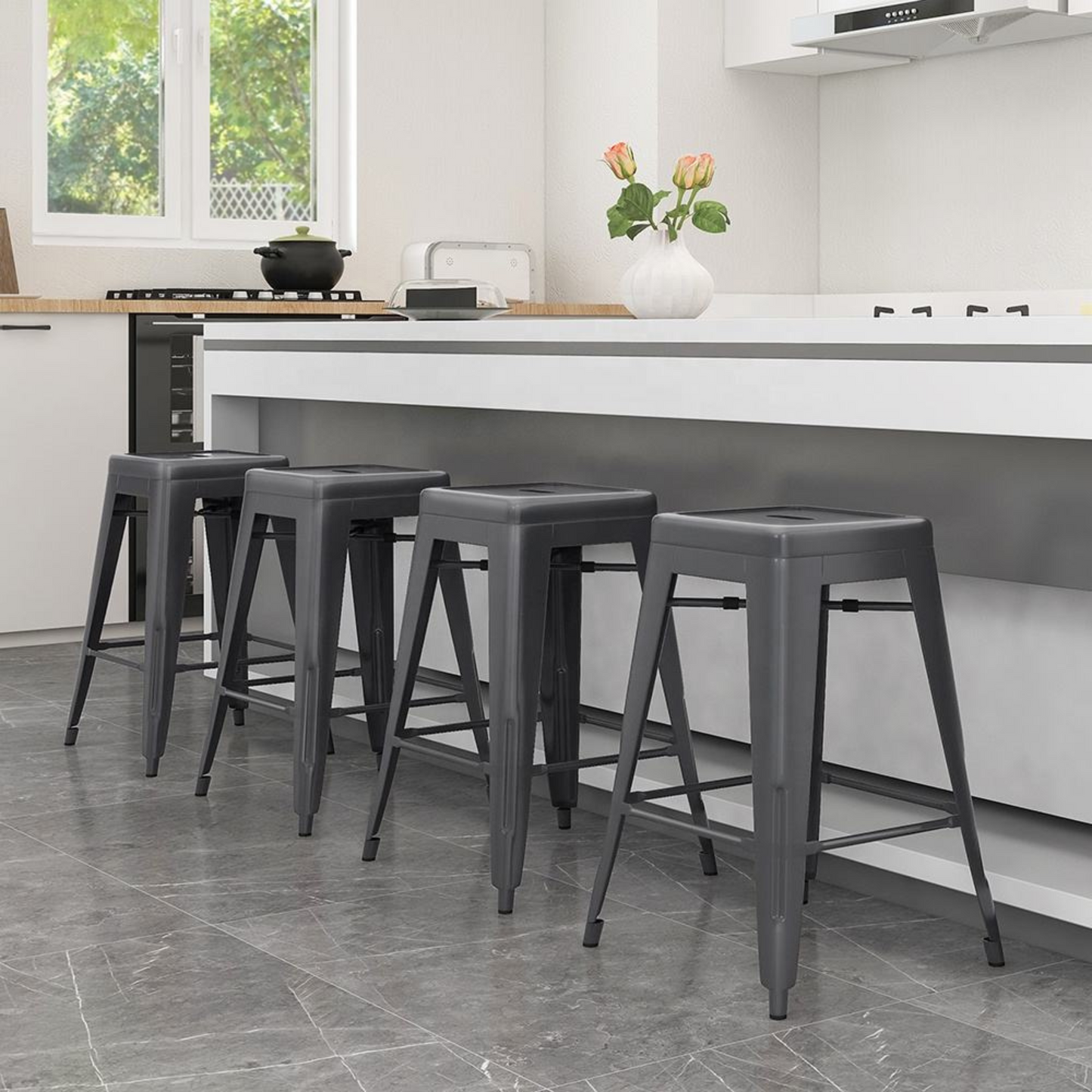 Outdoor Steel Kitchen Bar Chair