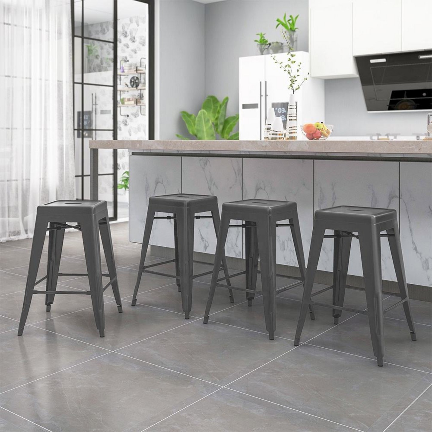 Outdoor Steel Kitchen Bar Chair