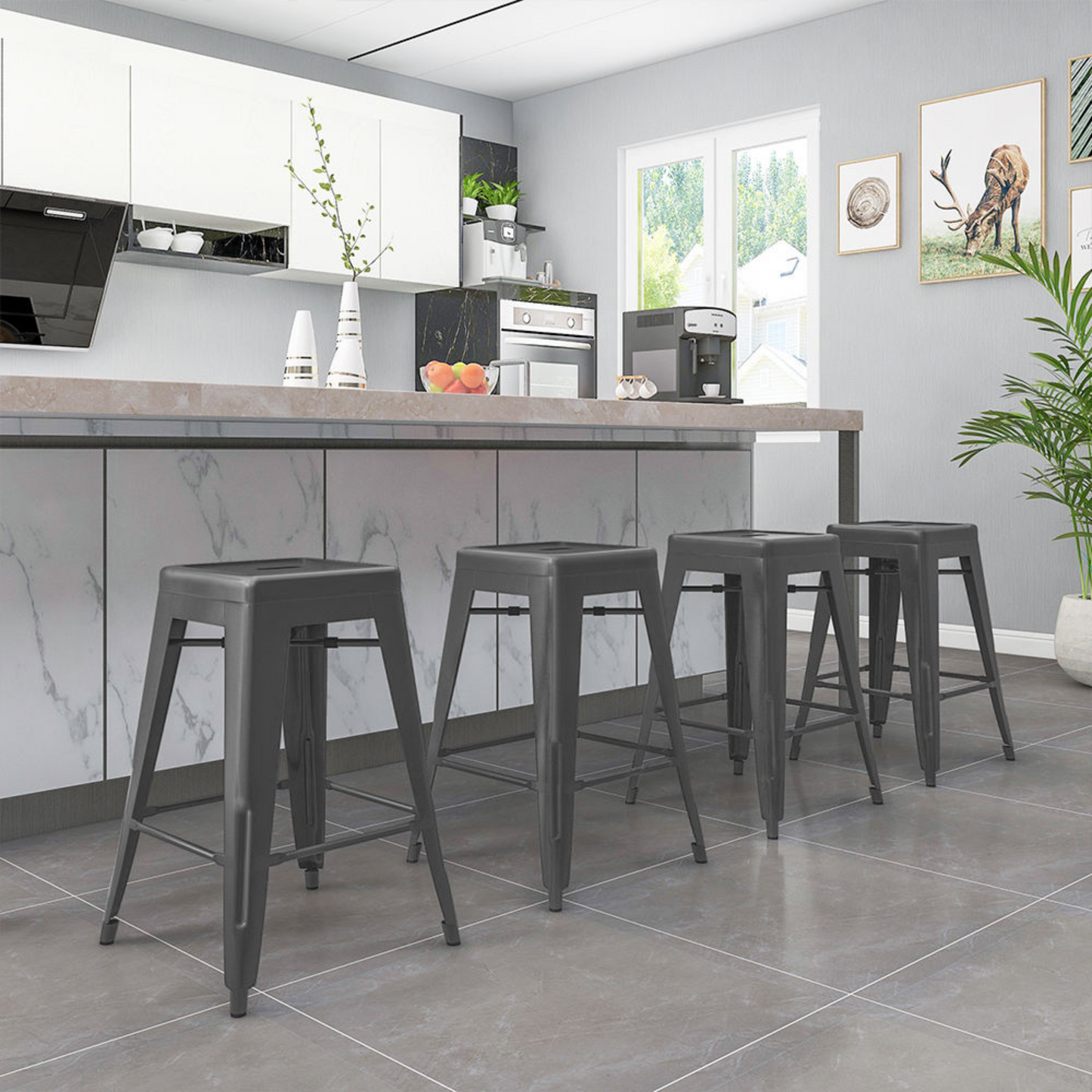 Outdoor Steel Kitchen Bar Chair